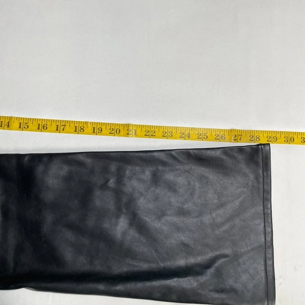 Old Navy High Rise Flare Pants Girls 18 Black Faux Leather New